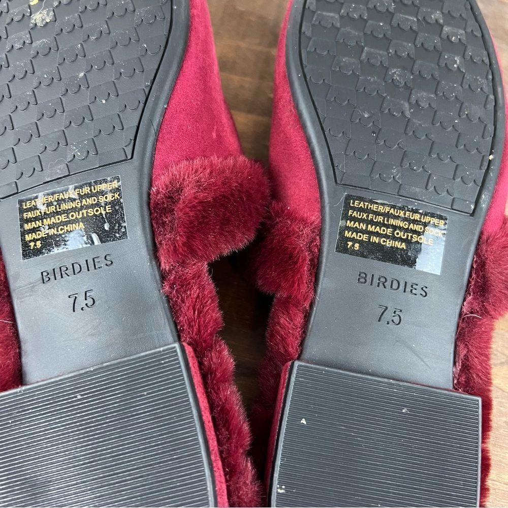 Birdies Merlot Fur Lined Songbird Mules 7.5 - Picture 7 of 11